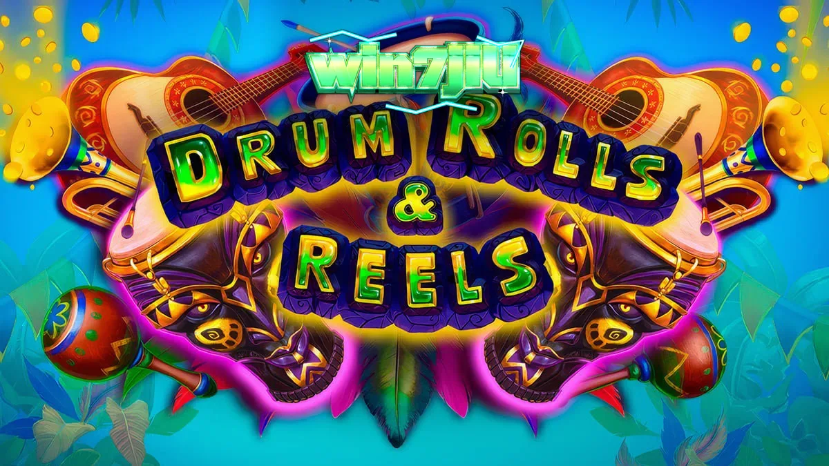 Makulay na disenyo ng Brazilian carnival sa slot game na Drum Rolls & Reels
